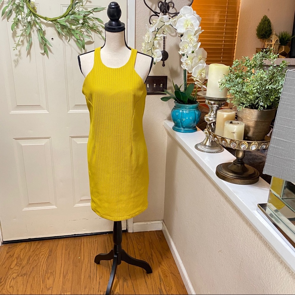 Bright Yellow CLN Brand Sleeveless MidiStyle Dress